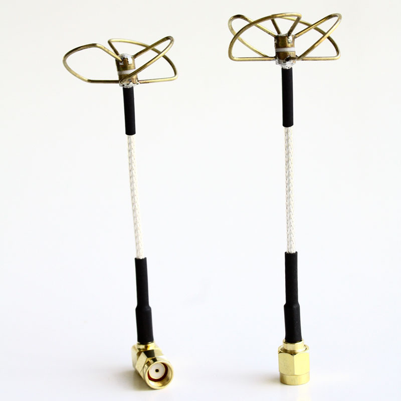 5.8 GHz Circular Polarized Antenna Set (TX-Right Angled / RX-Straight)