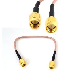 RP-SMA Male to SMA Male Patch Lead - 15cm Cable
