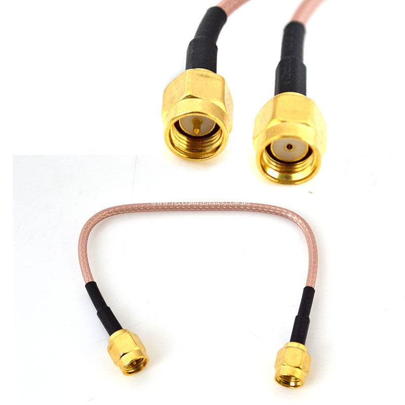 RP-SMA Male to SMA Male Patch Lead - 15cm Cable